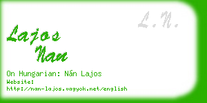 lajos nan business card